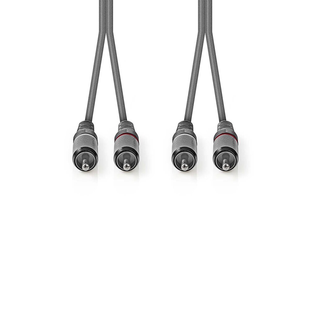 Nedis Stereo audiokabel | 2x RCA male - 2x RCA male | 5,0 m | Grijs