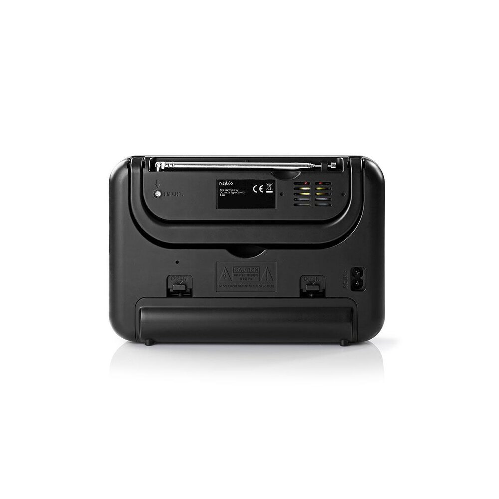 Nedis FM-Radio | Draagbaar Model | FM | Batterij Gevoed / Netvoeding | Analoog | 2.4 W | Zwart-Wit Scherm | Koptelefoonoutput