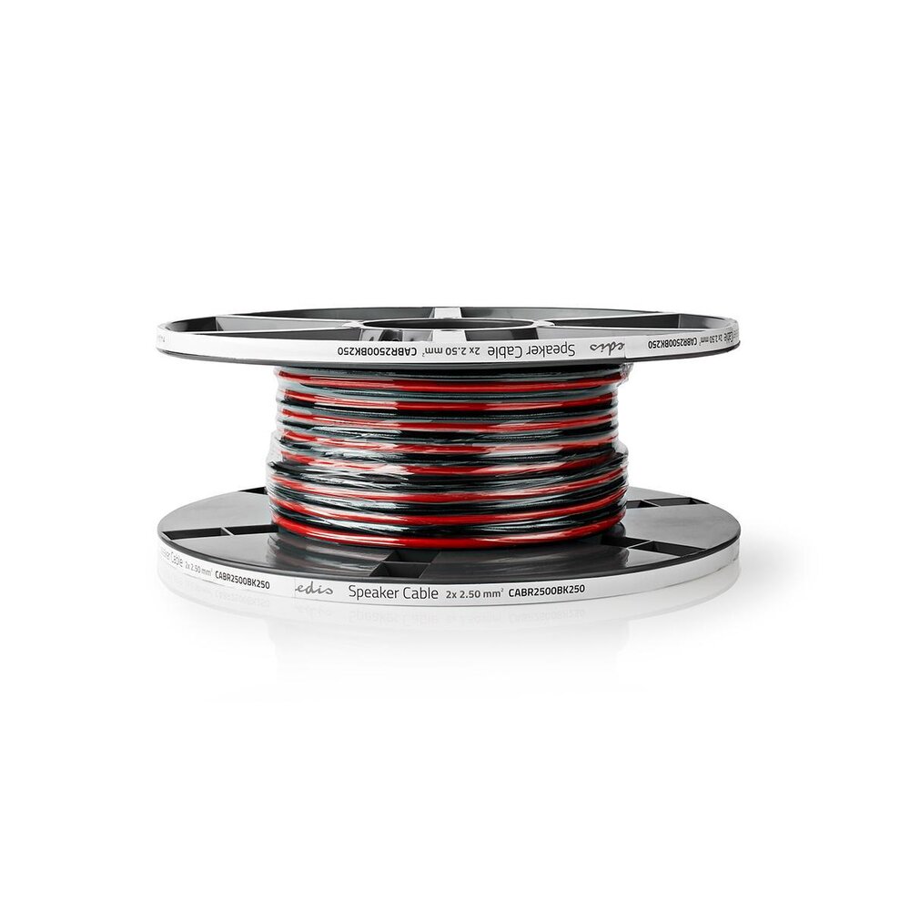 Speaker-Kabel | 2 x 2,50 mm2 | 50 m rond | Rood/Zwart