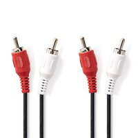 Nedis Stereo-Audiokabel | 2x RCA Male - 2x RCA Male | 10 m | Zwart