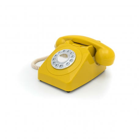 GPO 746 druktoets retro telefoon Mustard
