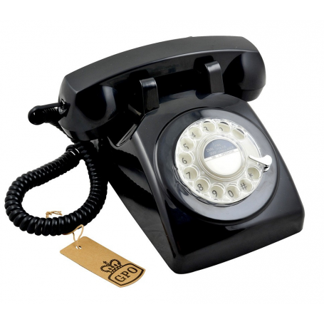 GPO 746 Draaischijf Retro Telefoon Zwart - outlet